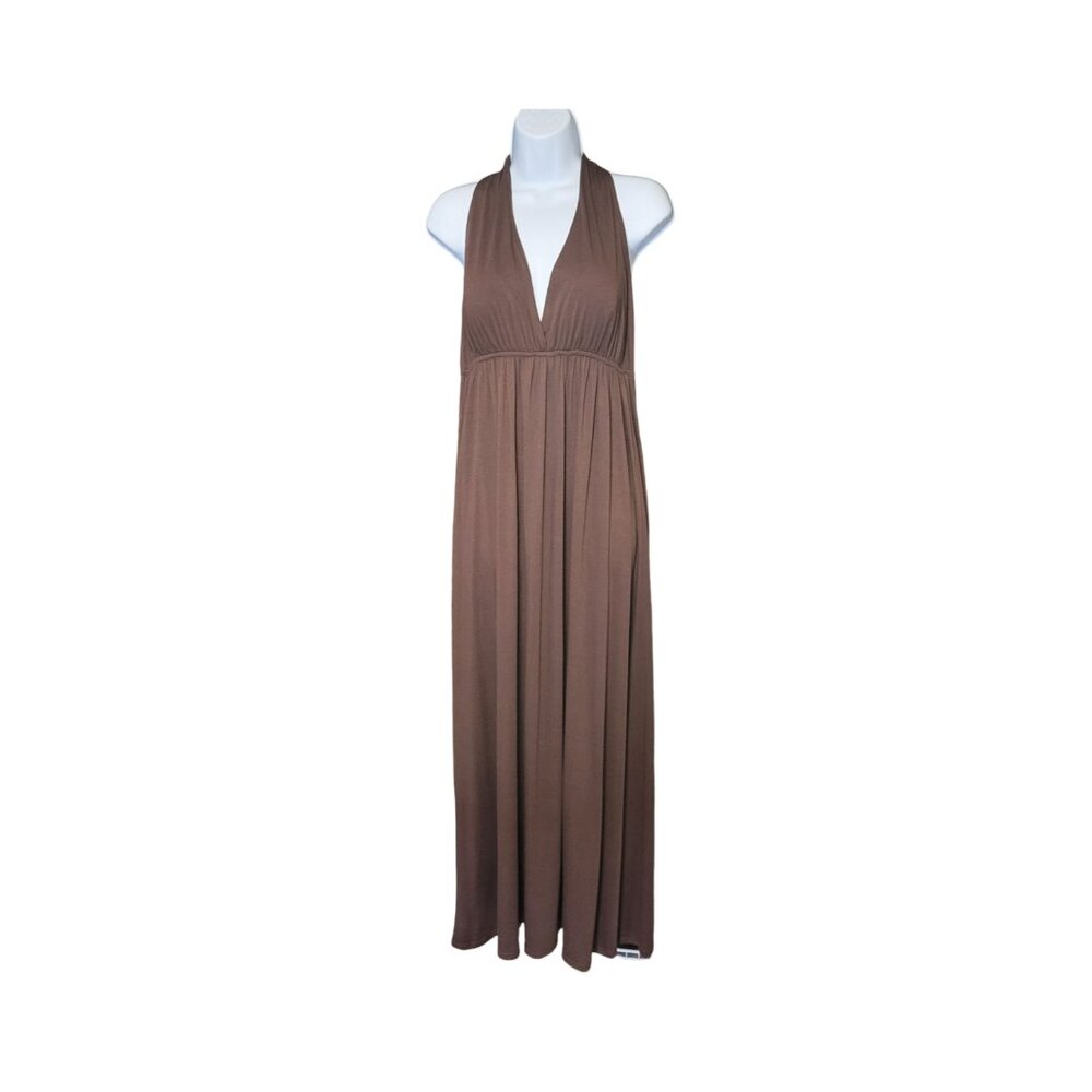 Cotton halter top summer maxi dress